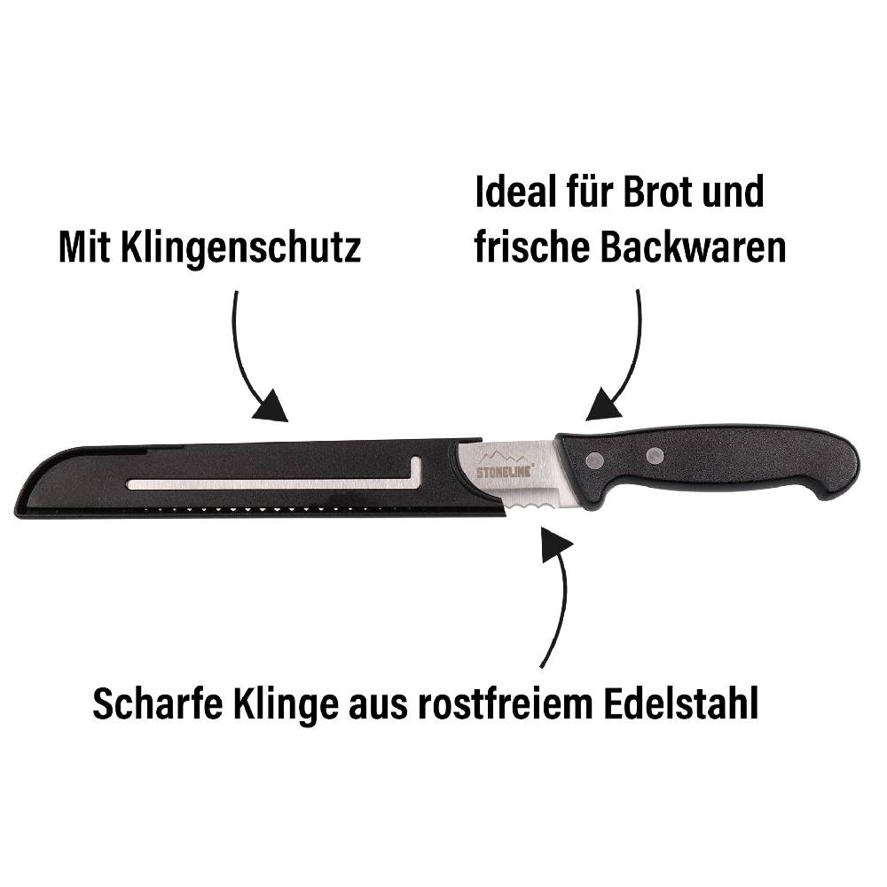 Stoneline Edelstahl Brotmesser 31,5 cm Große Rabatte