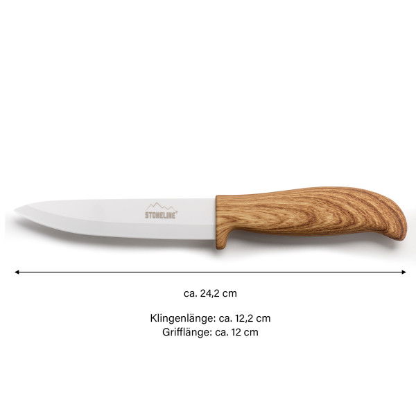 Stoneline Keramik Universalmesser 24 cm Holzoptik Räumungsverkauf