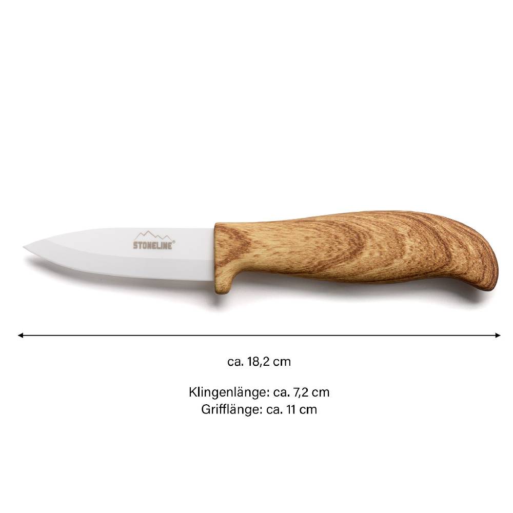 Stoneline Keramik Küchenmesser 18 cm Holzoptik Kauf eins, bekomm eins gratis