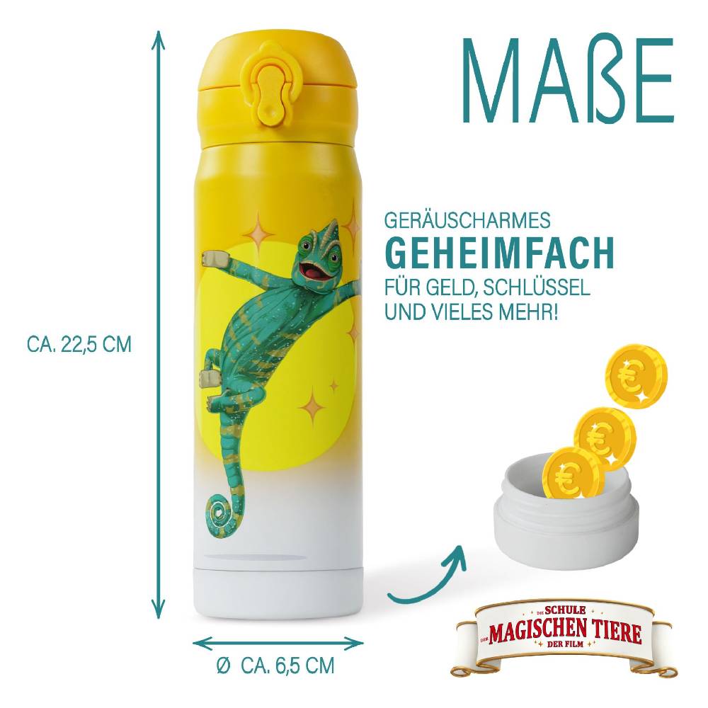 Stoneline Die Schule der Magischen Tiere Trinkflasche 380 ml Edelstahl Gelb, Caspar Fabrikladen