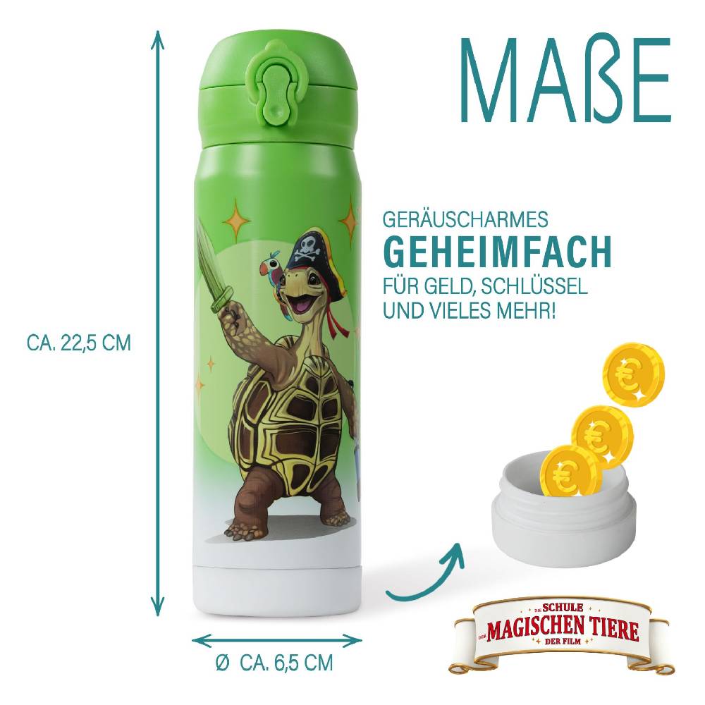 Stoneline Die Schule der Magischen Tiere Trinkflasche 380 ml Edelstahl Grün, Henrietta Begrenzt auf 3 Tage