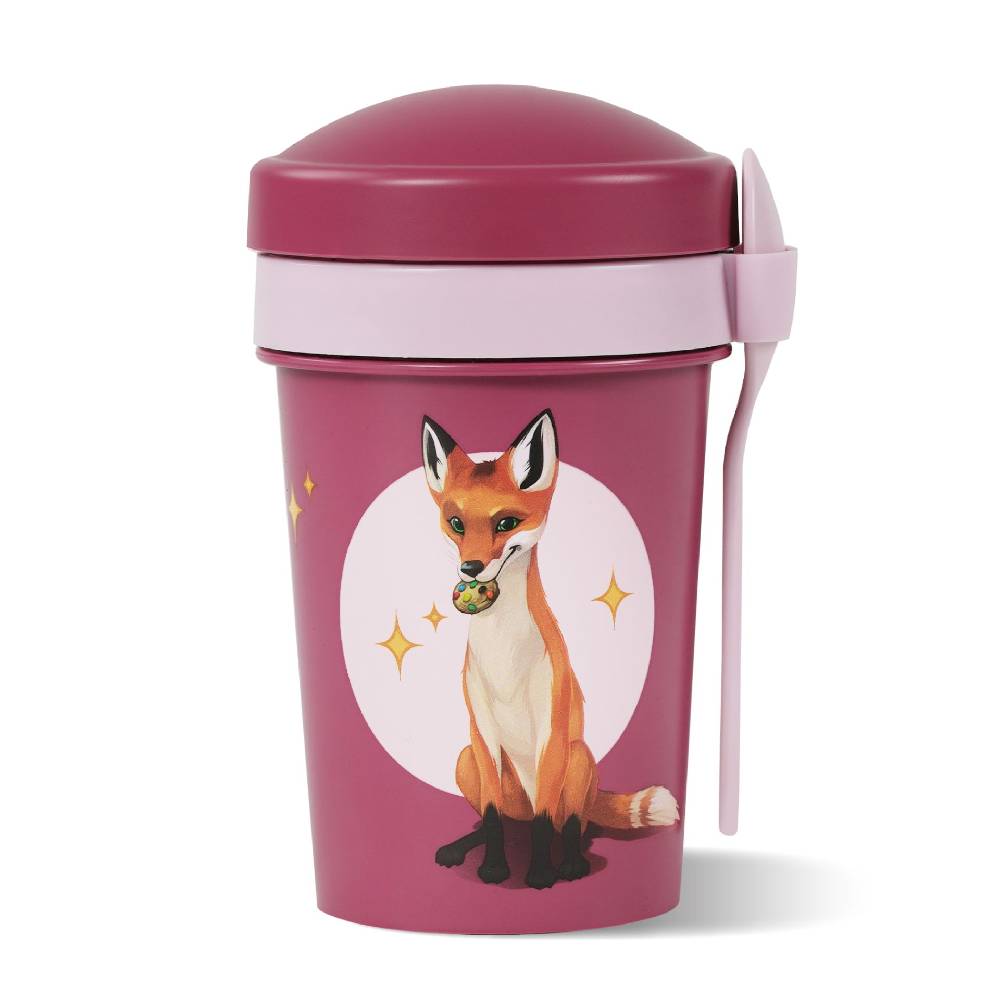 Stoneline Die Schule der Magischen Tiere Müslibecher To Go 540 ml rPET Beerenrot, Rabbat