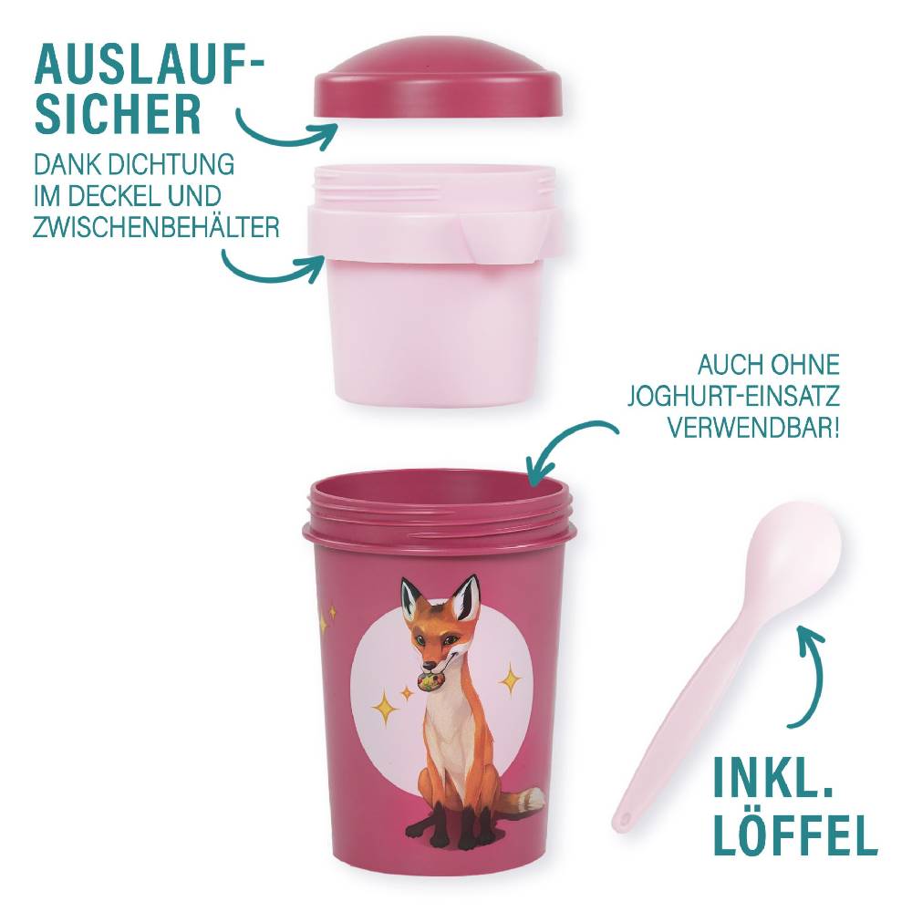 Stoneline Die Schule der Magischen Tiere Müslibecher To Go 540 ml rPET Beerenrot, Rabbat Rabatte dieses Monats