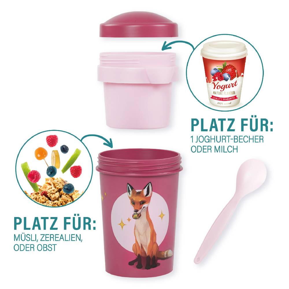 Stoneline Die Schule der Magischen Tiere Müslibecher To Go 540 ml rPET Beerenrot, Rabbat Rabatte dieses Monats