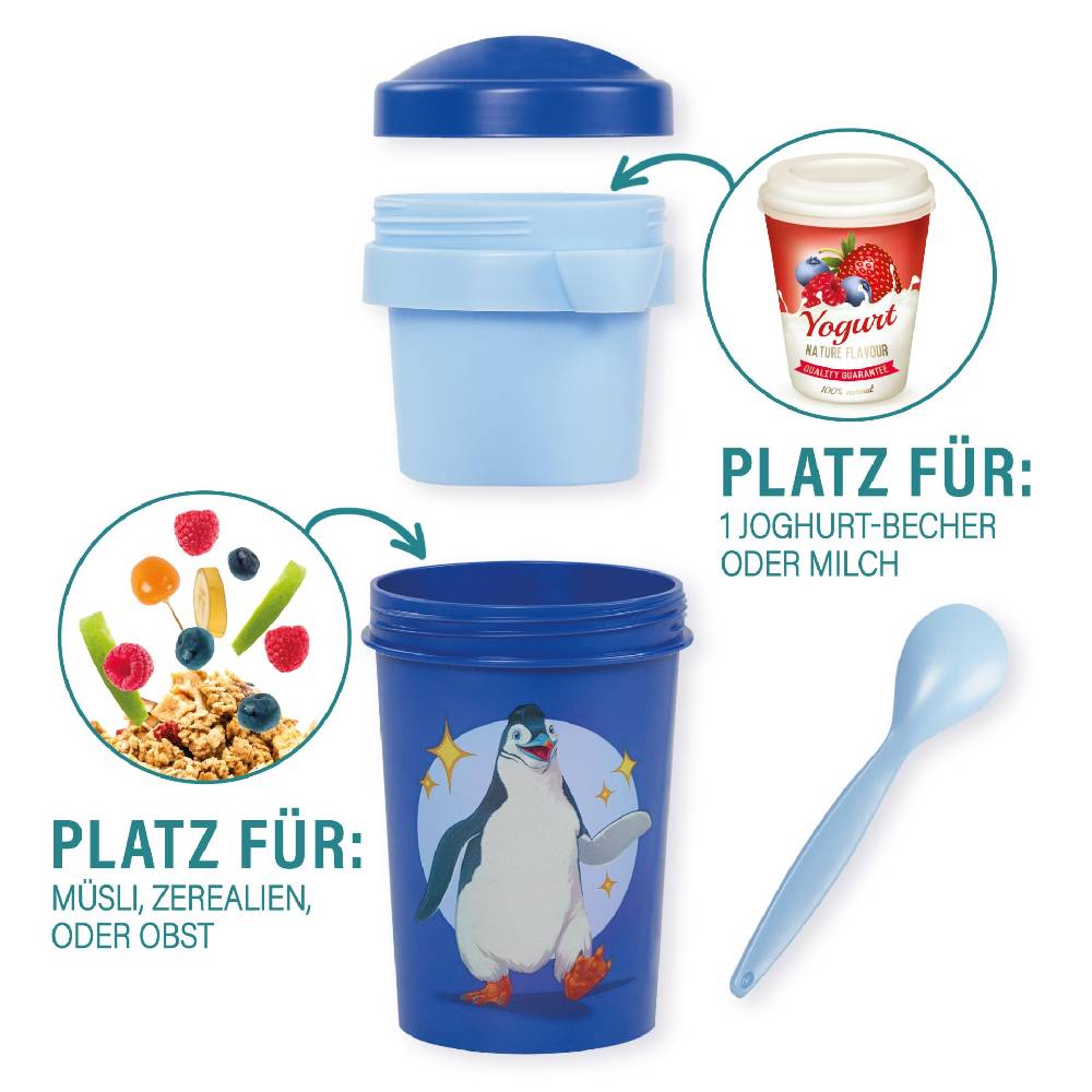 Stoneline Die Schule der Magischen Tiere Müslibecher To Go 540 ml rPET Blau, Juri 2025