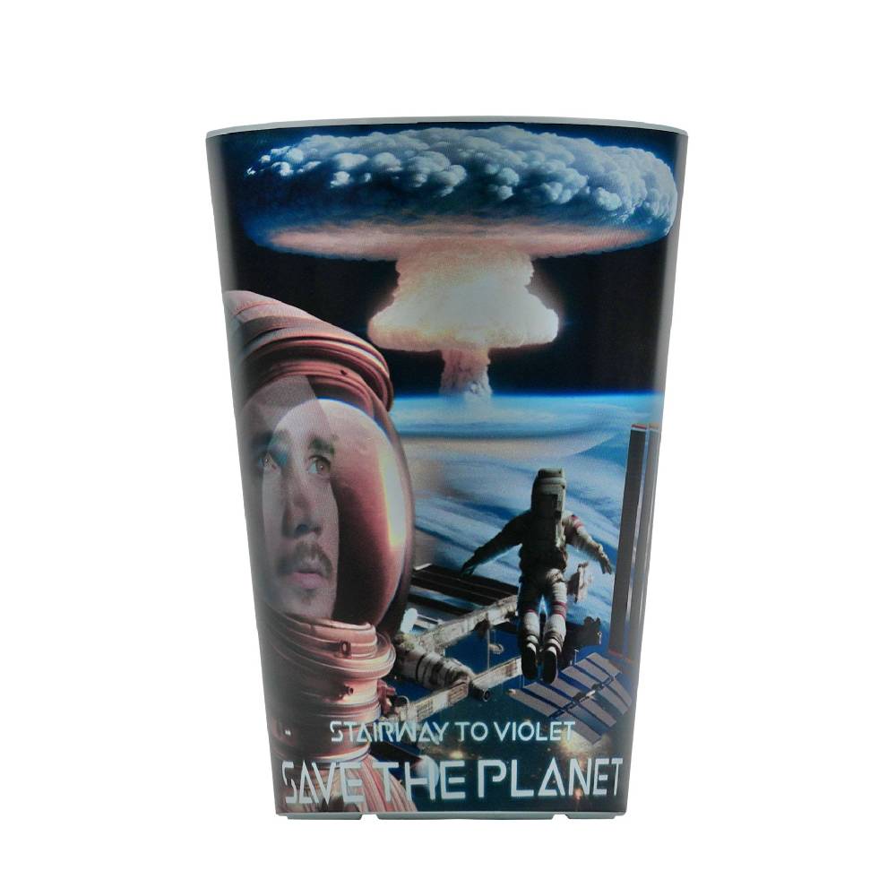 Stoneline Save the Planet Trinkbecher 400 ml rPET, mit Eichstrich Auslauf