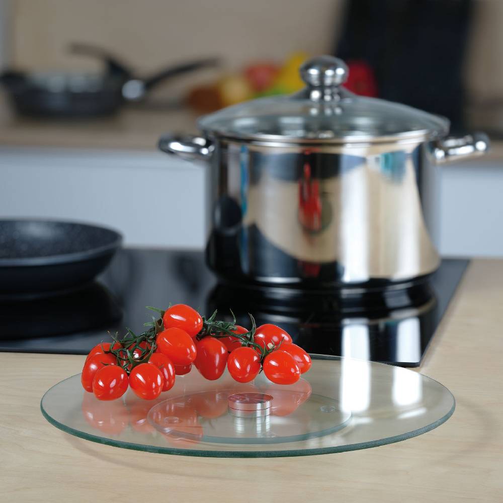 Stoneline Drehbare Glas Servierplatte Tortenplatte 32 cm Transparent Kostenloser Versand