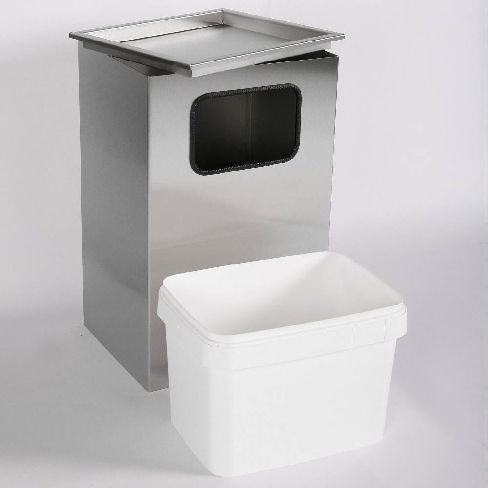 Szagato Aschenbecher mit Mülleimer Classic 62x40x33cm 28 ltr Edelstahl inkl. Inneneimer SZAGATO Standascher Abfalleimer Mülleimer Aschenbecher Abfallsammler Nur noch ein Tag übrig