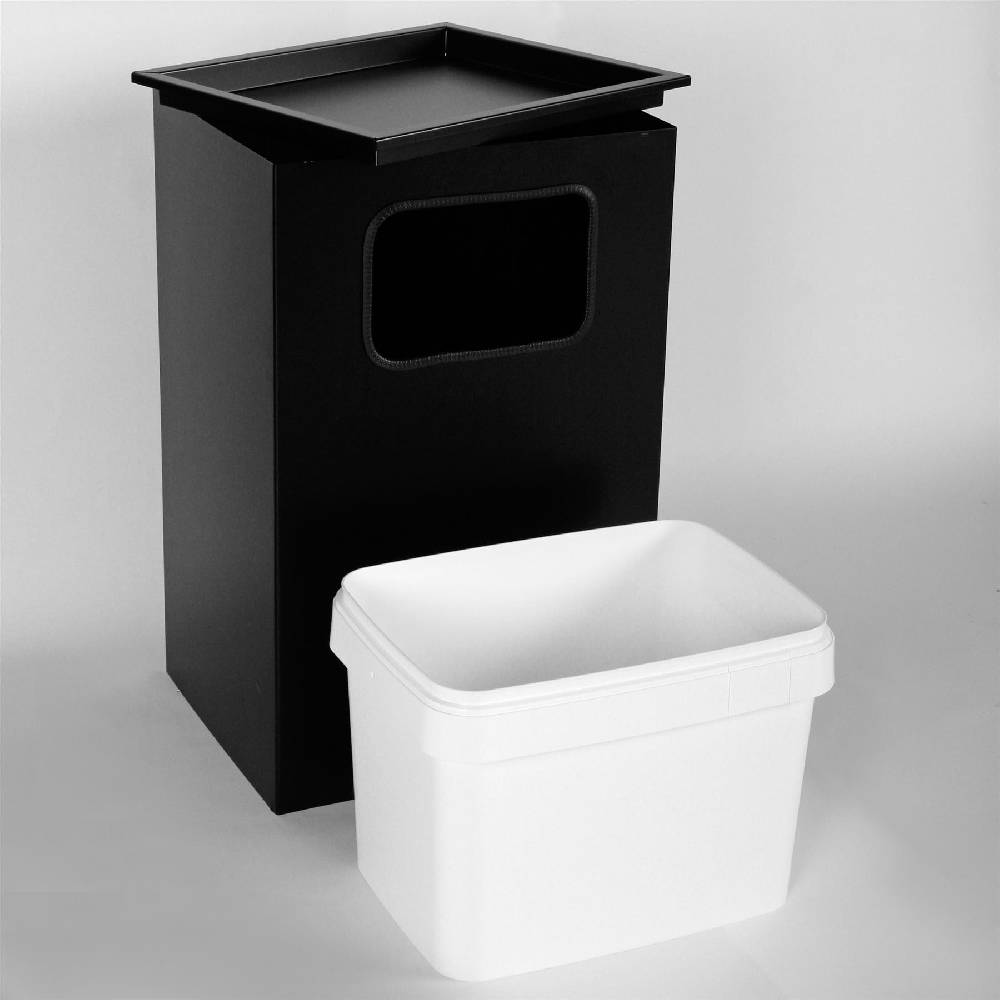 Szagato Aschenbecher mit Mülleimer Classic 62x40x33cm 28 ltr Schwarz inkl Inneneimer SZAGATO Standascher Abfalleimer Mülleimer mit Aschenbecher Abfallsammler Clearance-Verkauf