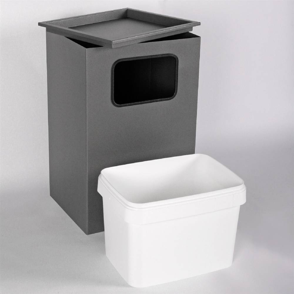 Szagato Aschenbecher mit Mülleimer Classic 62x40x33cm 28 ltr. grau inkl. Inneneimer SZAGATO Standascher Aschenbecher Abfalleimer Mülleimer mit Aschenbecher Kostenloser Versand international