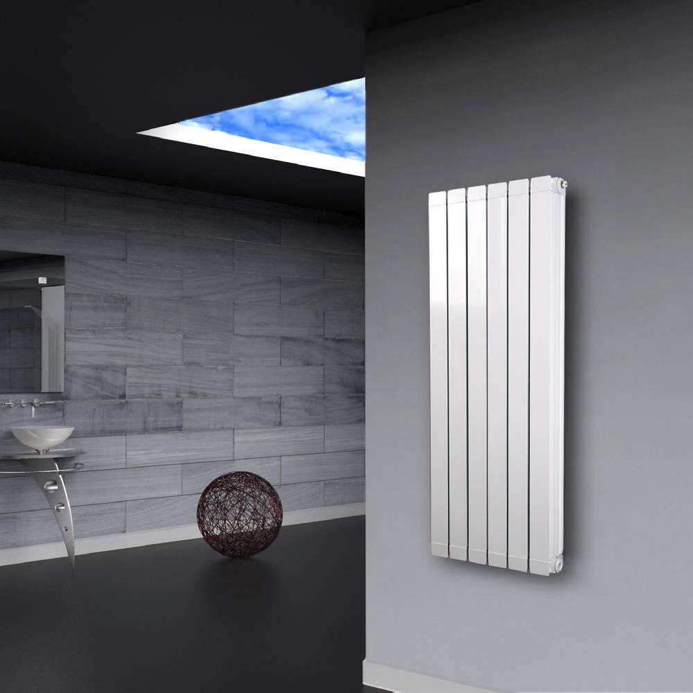 Szagato BADHEIZKÖRPER Design Aluminium 2 124 x 48 x 10cm 1295 Watt weiß Marke SZAGATO Badheizung und Wohnraum-Heizkörper mit Seitenanschluss