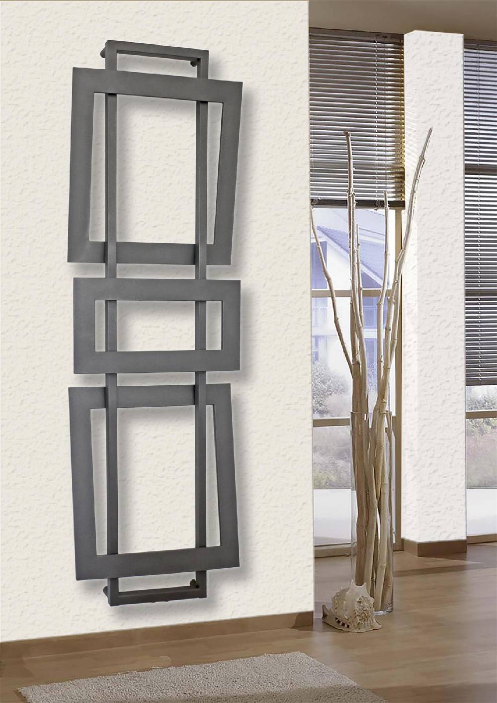 Szagato BADHEIZKÖRPER Design ART I 180x60cm 1019 Watt antharzit moonstone SZAGATO Designheizkörper Handtuchheizkörper mit Mittelanschluss Handtuchwärmer