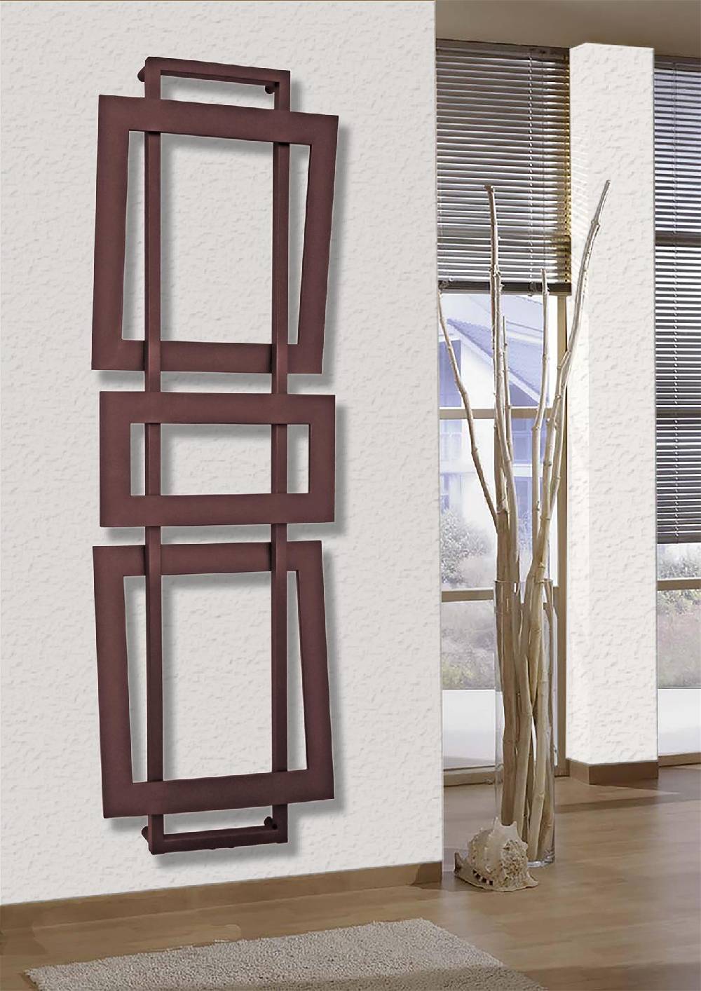 Szagato BADHEIZKÖRPER Design ART I 180x60cm 1019 Watt braun SZAGATO Paneelheizkörper Designheizkörper Handtuchheizkörper mit Mittelanschluss Handtuchwärmer
