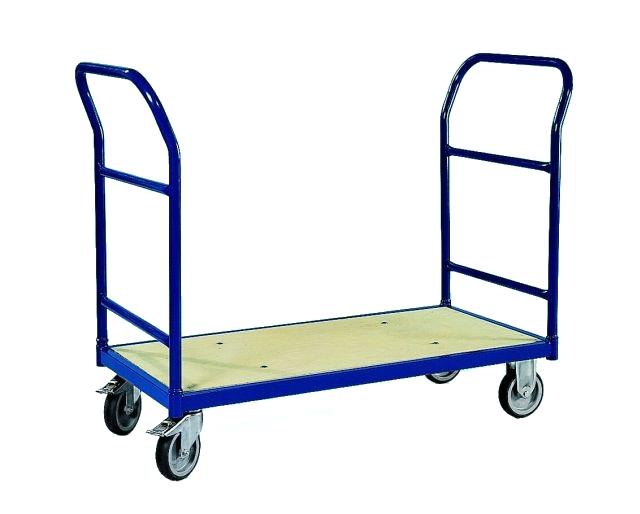 Szagato 250 kg PROFI Schiebebügelwagen 100x50cm blau 2 Schiebebügel blau SZAGATO Plattformwagen Tischwagen Schiebebügelwagen Rollwagen Rollregal Professional