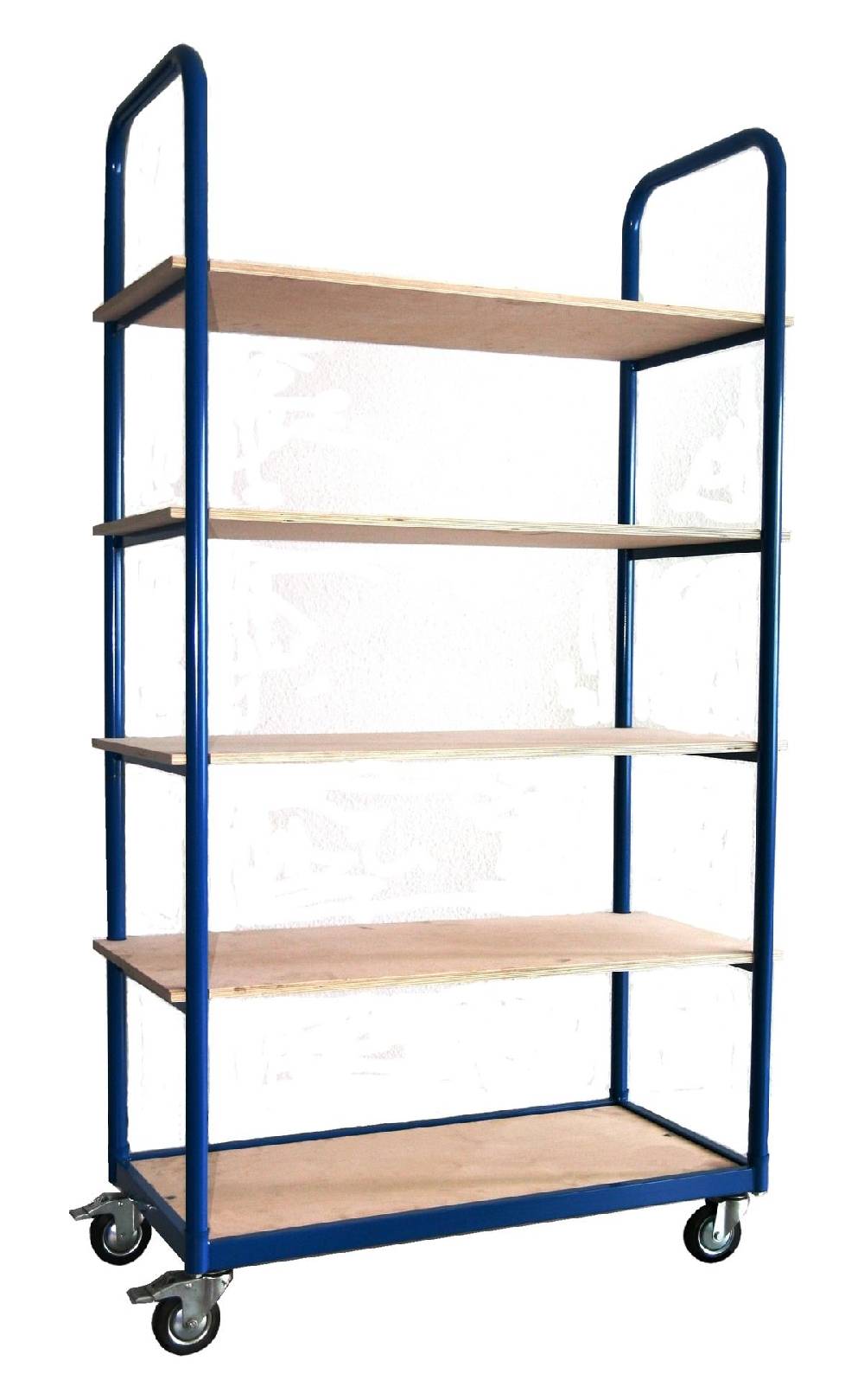 Szagato 250 kg PROFI Schiebebügelwagen 100x50cm blau 5 Böden SZAGATO Plattformwagen Tischwagen Schiebebügelwagen Rollwagen Rollregal Werkstattwagen Fabrikverkauf