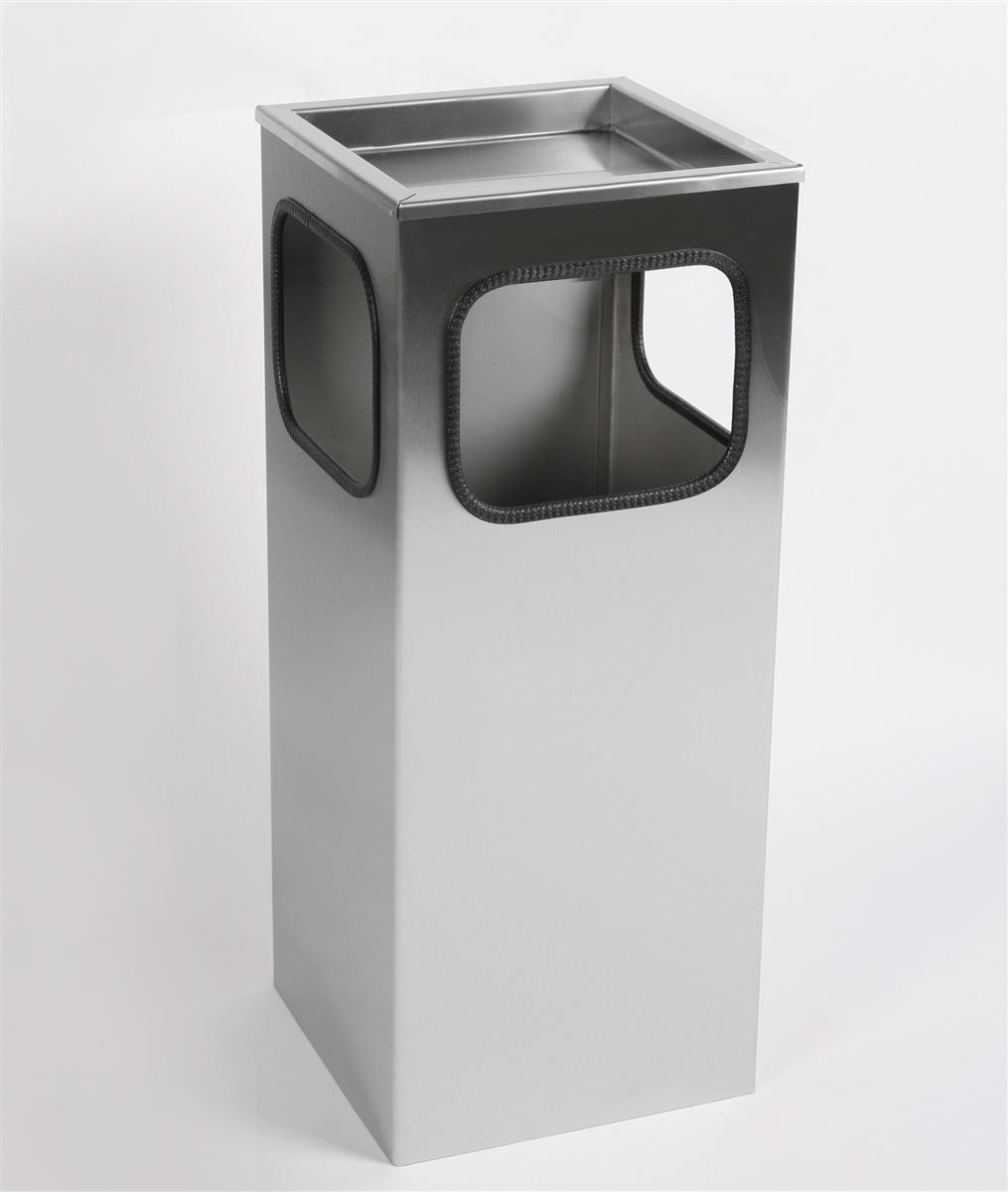 Szagato Abfall- Aschenbecher Standascher Classic Edelstahl 63x25x25cm SZAGATO Aschenbecher groß Stand-Aschenbecher außen Aschenbecher stehend