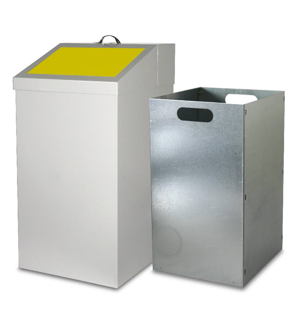 Szagato Abfallbehälter 54 ltr + Innenbehälter HxBxT 65x34x38 gelb SZAGATO Made in Germany Abfalleimer Abfallsammler Mülleimer großes Volumen Wertstoffsammler