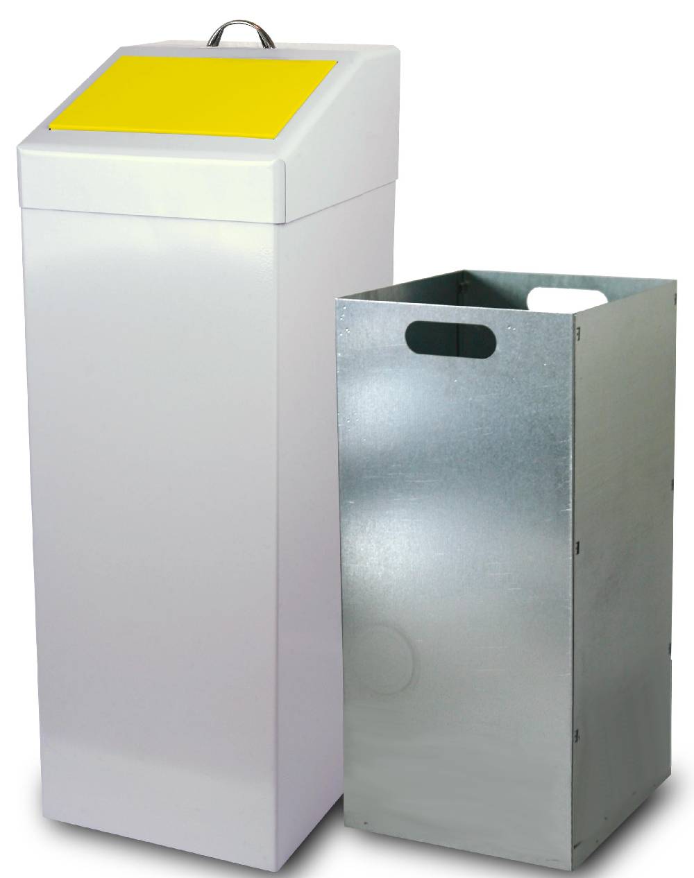 Szagato Abfallbehälter 87 ltr + Innenbehälter 90x34x38cm gelb SZAGATO Abfallbehälter Abfalleimer Abfallsammler Mülleimer großes Volumen Wertstoffsammler groß