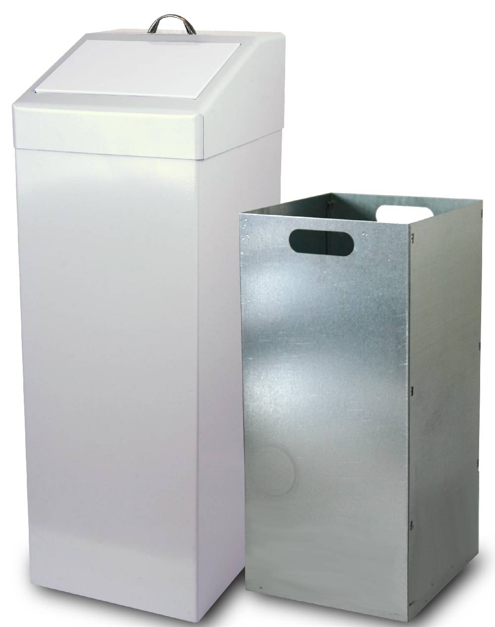 Szagato Abfallbehälter 87 ltr + Innenbehälter 90x34x38cm weiß SZAGATO Abfallbehälter Abfalleimer Abfallsammler Mülleimer großes Volumen Wertstoffsammler groß