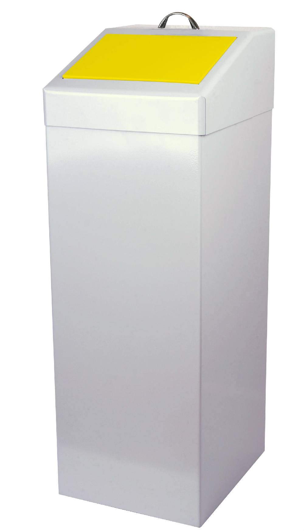 Szagato Abfallbehälter 87 ltr. HxBxT 90x34x38cm gelb SZAGATO Made in Germany Abfalleimer Abfallsammler Mülleimer großes Volumen Wertstoffsammler groß stehend