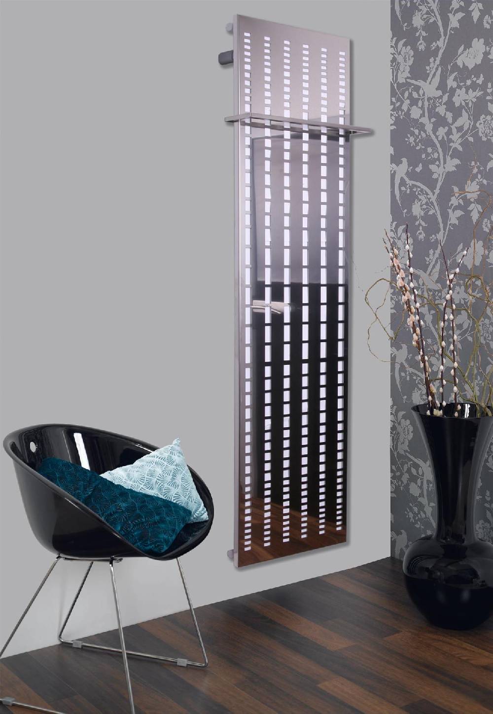 Szagato BADHEIZKÖRPER Design broken Mirror 2 120x47cm 799 Watt Edelstahl (+1 Halter 15mm) SZAGATO Designheizkörper Mittelanschluss Paneelheizkörper Wochenangebot