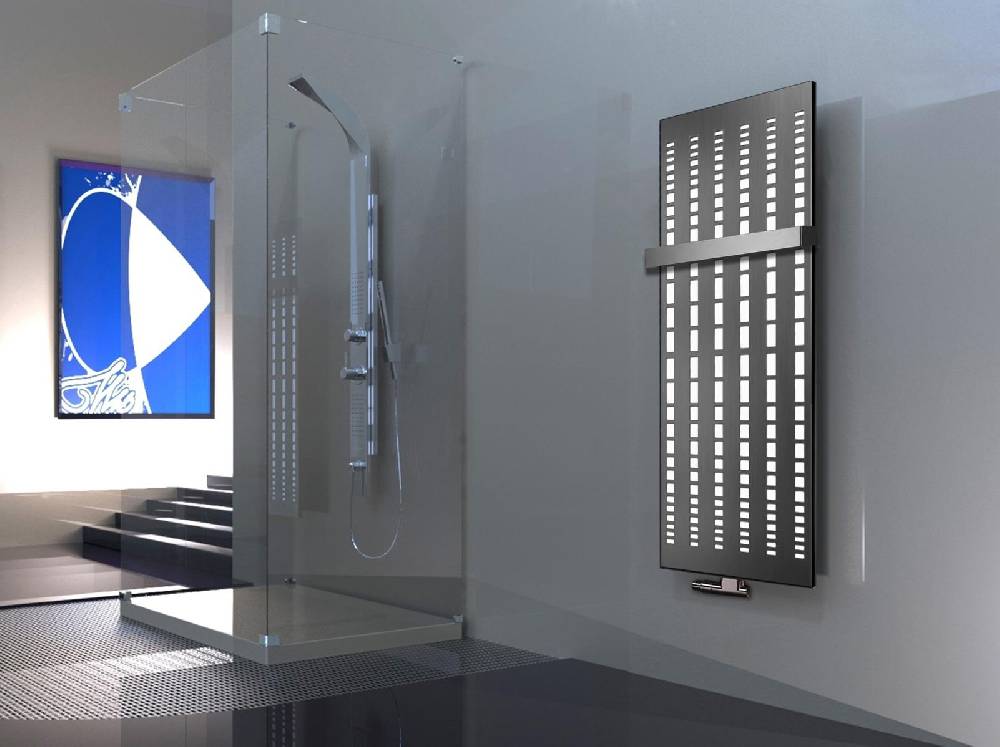 Szagato BADHEIZKÖRPER Design broken Mirror 2 120x47cm 799 Watt Edelstahl matt (+1 Halter 50mm) SZAGATO Designheizkörper mit Mittelanschluss Handtuchwärmer Neueste Stile