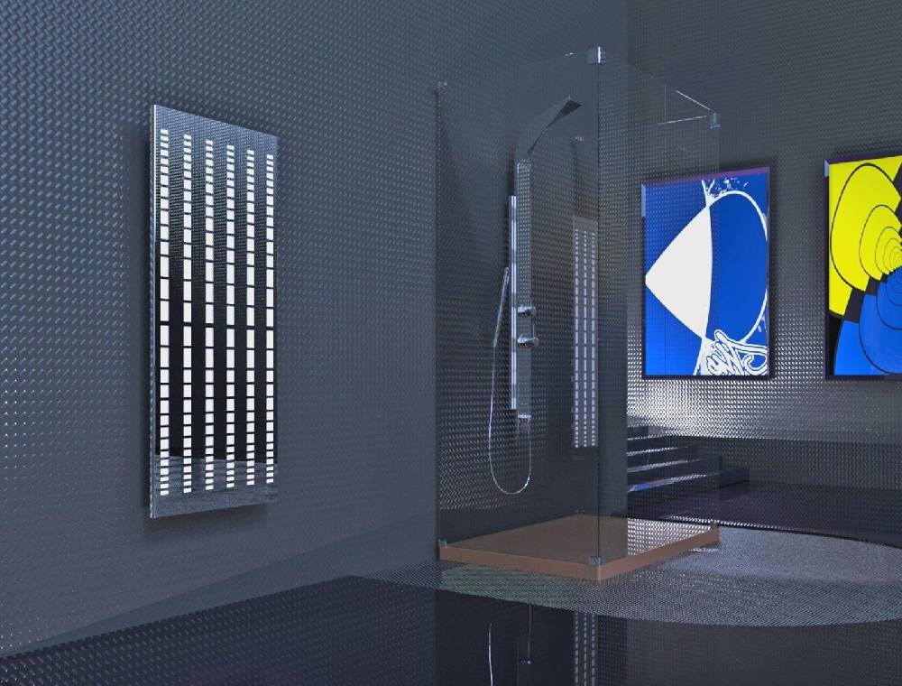 Szagato BADHEIZKÖRPER Design broken Mirror 2 120x47cm 799 Watt Edelstahl poliert SZAGATO Designheizkörper Handtuchheizkörper Mittelanschluss Handtuchwärmer Letzter Tag