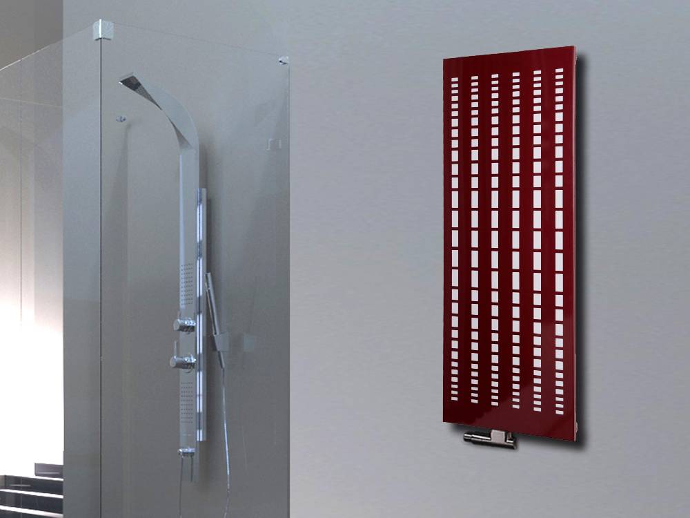 Szagato BADHEIZKÖRPER Design broken Mirror 2 120x47cm 799 Watt rot SZAGATO Designheizkörper Handtuchheizkörper mit Mittelanschluss Handtuchwärmer