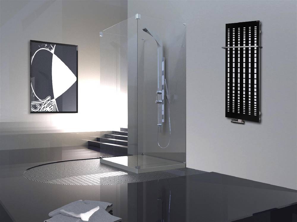 Szagato BADHEIZKÖRPER Design broken Mirror 2 120x47cm 799 Watt schwarz (+1 Halter 15mm) SZAGATO Designheizkörper Handtuchheizkörper mit Mittelanschluss Bis zu 50% Rabatt