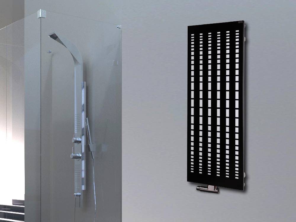 Szagato BADHEIZKÖRPER Design broken Mirror 2 120x47cm 799 Watt schwarz SZAGATO Designheizkörper Handtuchheizkörper mit Mittelanschluss Handtuchwärmer