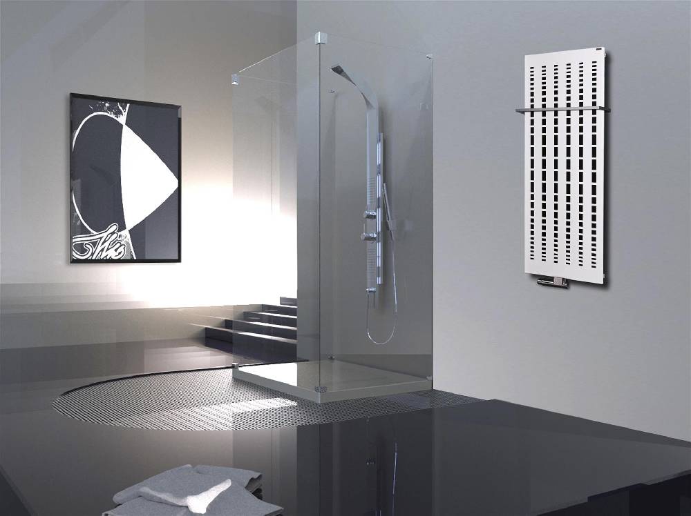 Szagato BADHEIZKÖRPER Design broken Mirror 2 120x47cm 799 Watt weiß +1 Halter 15mm SZAGATO Designheizkörper Handtuchheizkörper Mittelanschluss Handtuchwärmer Nur für heute
