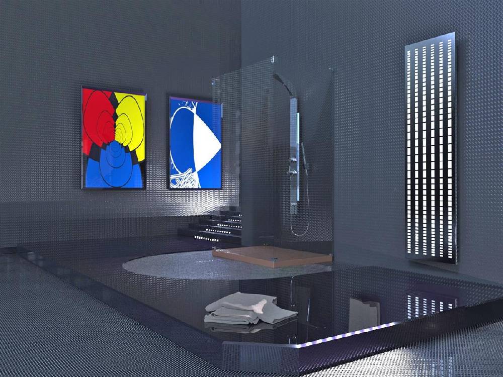 Szagato BADHEIZKÖRPER Design broken Mirror 3 180x47cm 1118 Watt Edelstahl (+1 Halter glänzend 50mm) SZAGATO Designheizkörper Mittelanschluss Handtuchwärmer Super Rabatt