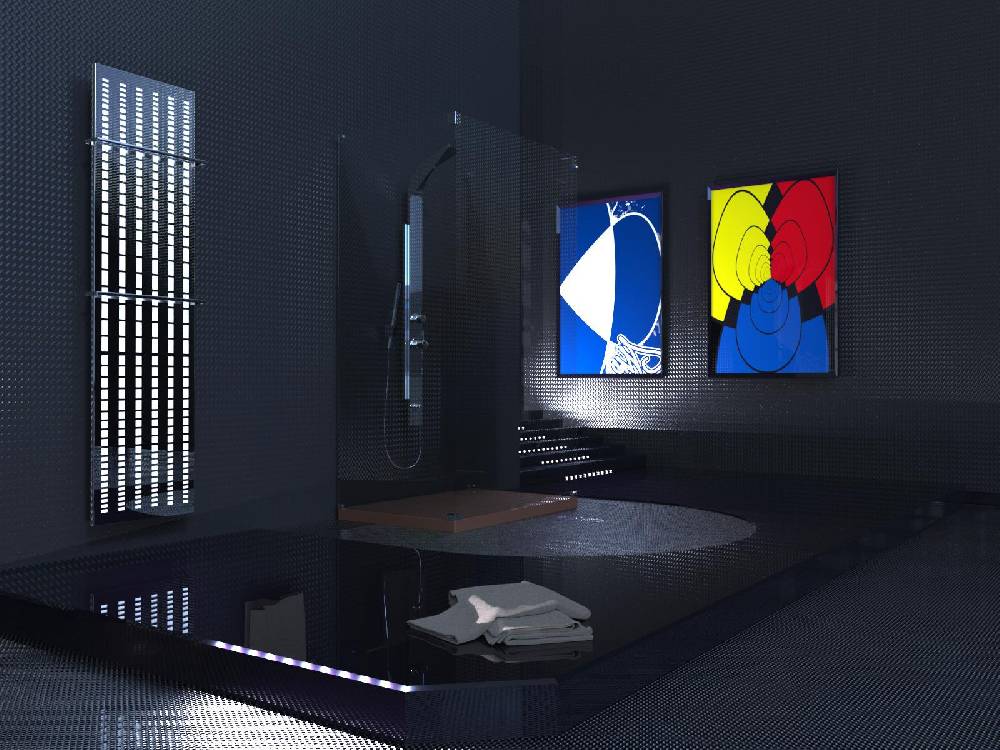 Szagato BADHEIZKÖRPER Design broken Mirror 3 180x47cm 1118 Watt Edelstahl (+2 Halter 15mm) SZAGATO Designheizkörper Handtuchheizkörper mit Mittelanschluss