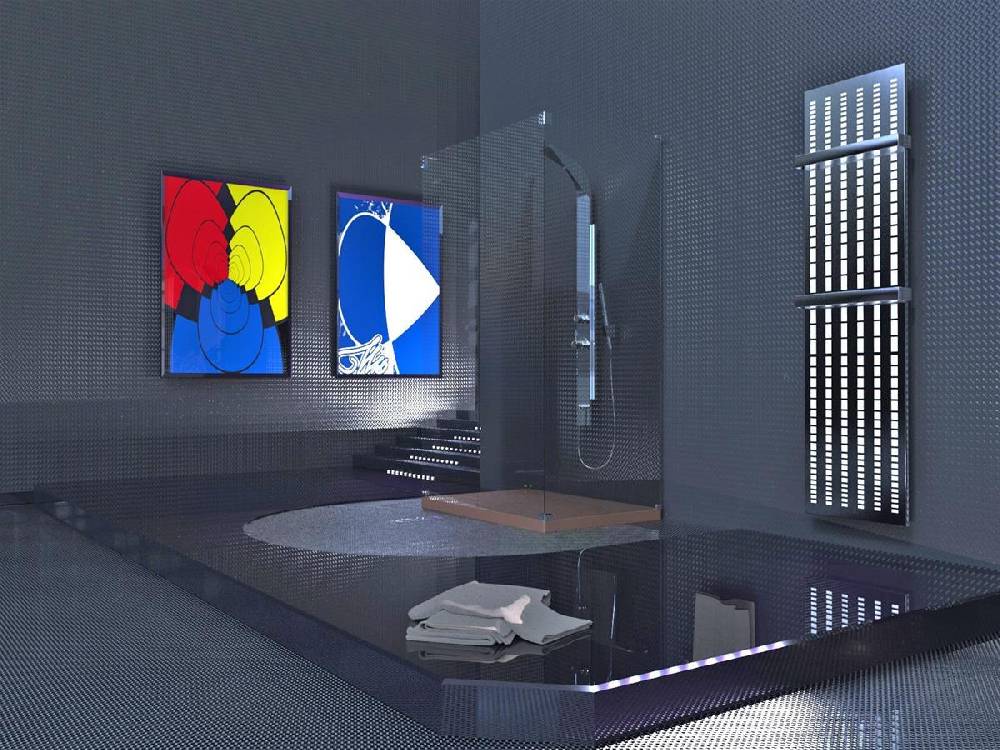 Szagato BADHEIZKÖRPER Design broken Mirror 3 180x47cm 1118 Watt Edelstahl (+2 Halter 50mm) SZAGATO Designheizkörper Handtuchheizkörper mit Mittelanschluss