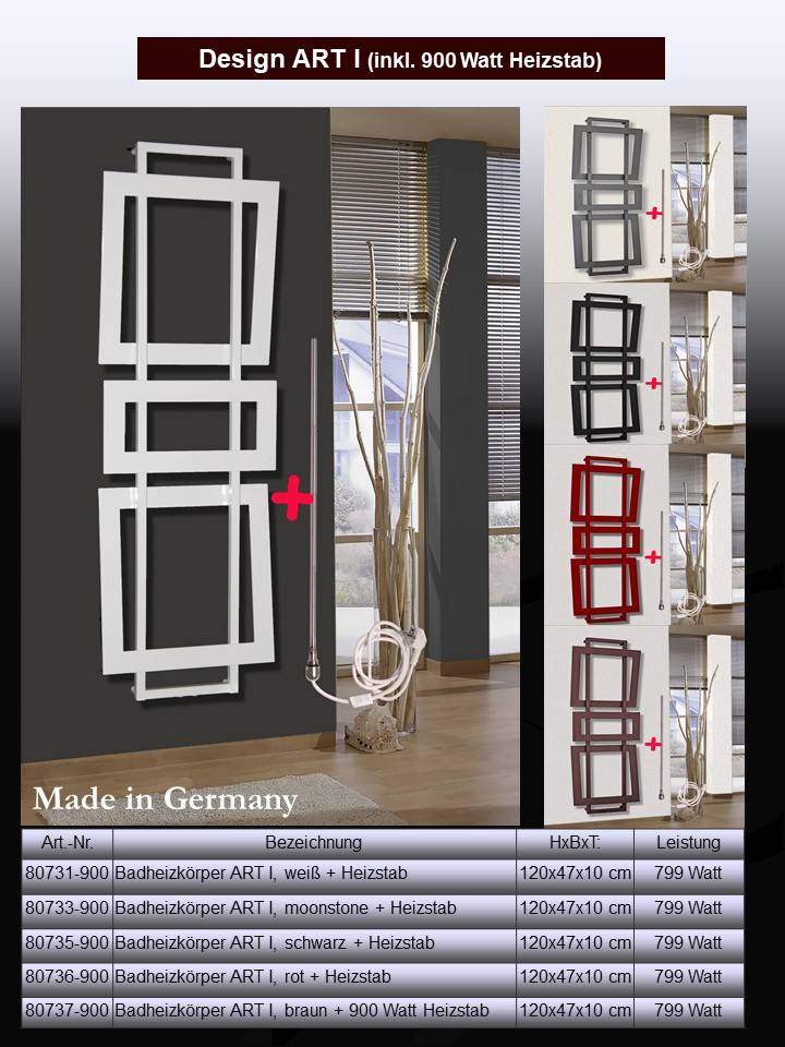 Szagato BADHEIZKÖRPER Design ART I 180x60cm 1019 Watt weiß + Heizstab 900 Watt SZAGATO Designheizkörper Handtuchheizkörper mit Mittelanschluss Handtuchwärmer Begrenzt auf 3 Tage