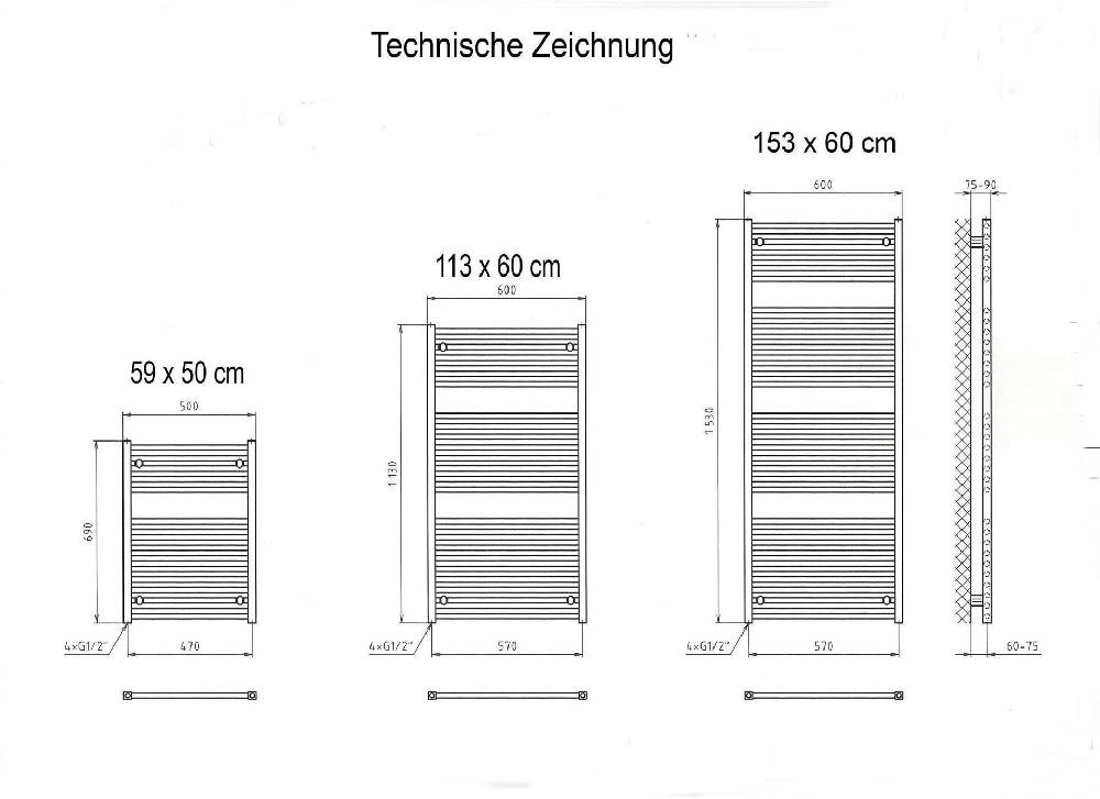 Szagato BADHEIZKÖRPER Design Berlin 1 69x50cm 387 Watt Edelstahloptik SZAGATO Handtuchheizkörper mit Seitenanschluss Handtuchwärmer mit Seitenanschluss 50% Rabatt für begrenzte Zeit