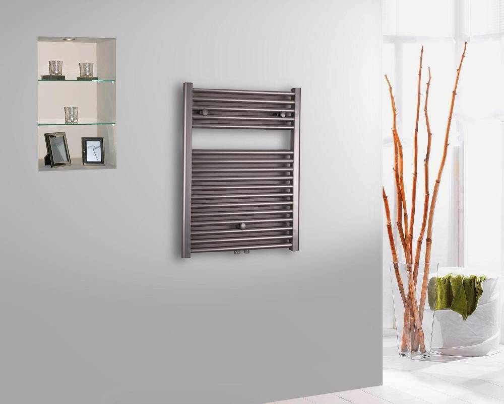 Szagato BADHEIZKÖRPER Design Bremen 1 77x60cm 671 Watt Edelstahloptik SZAGATO Handtuchheizkörper Mittelanschluss Handtuchwärmer Mittelanschluss