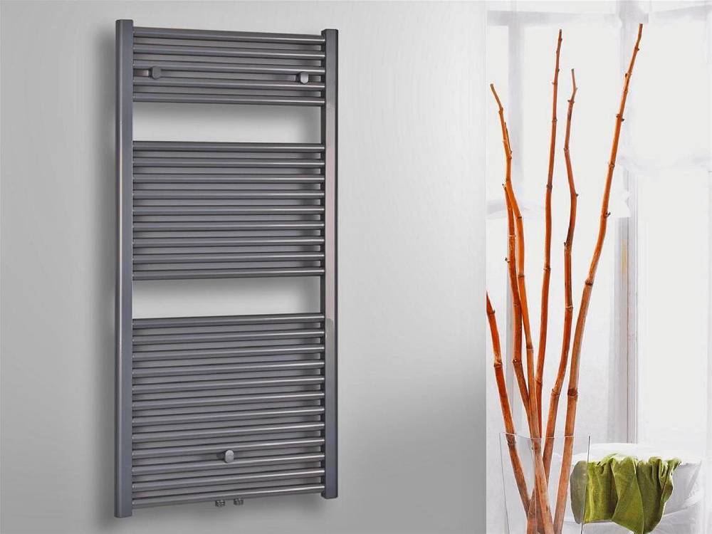 Szagato BADHEIZKÖRPER Design Bremen 2 121x60cm 1018 Watt Edelstahl-Optik SZAGATO Handtuchheizkörper Mittelanschluss Handtuchwärmer Mittelanschluss