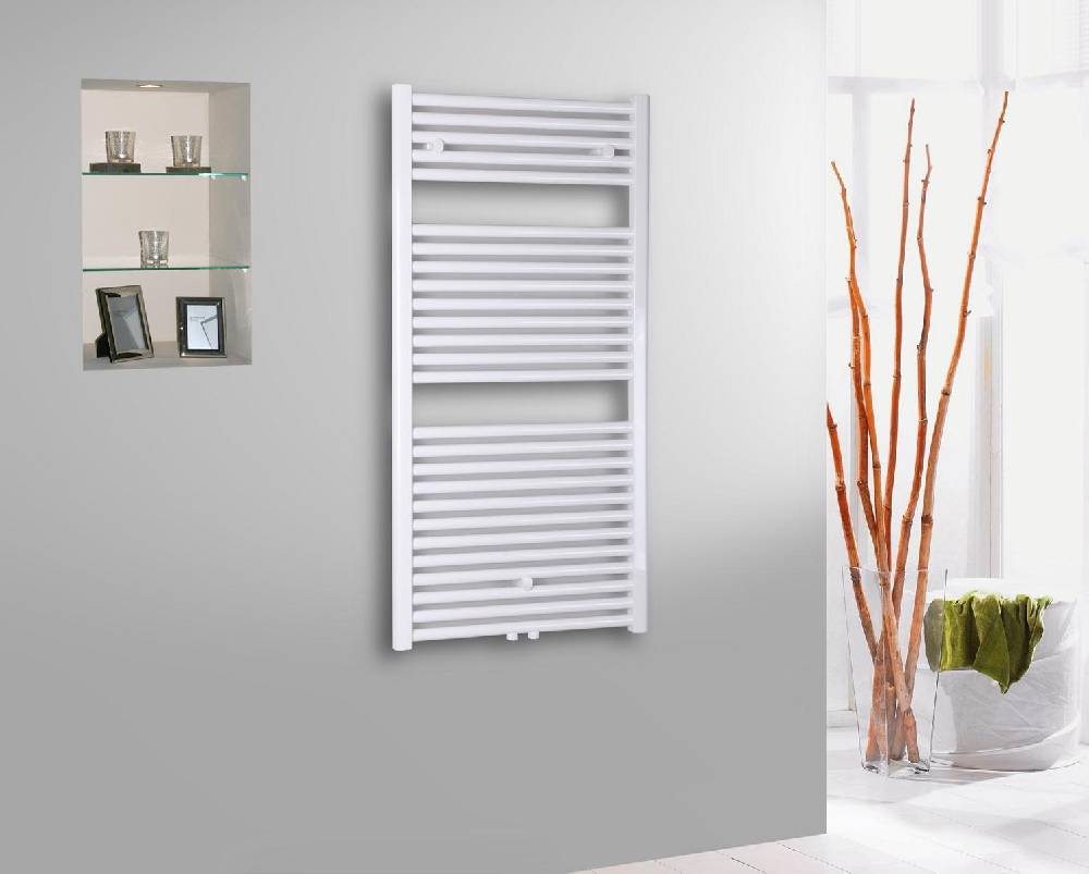 Szagato BADHEIZKÖRPER Design Bremen 2 121x60cm 1018 Watt weiß SZAGATO Handtuchheizkörper Mittelanschluss Handtuchwärmer Mittelanschluss