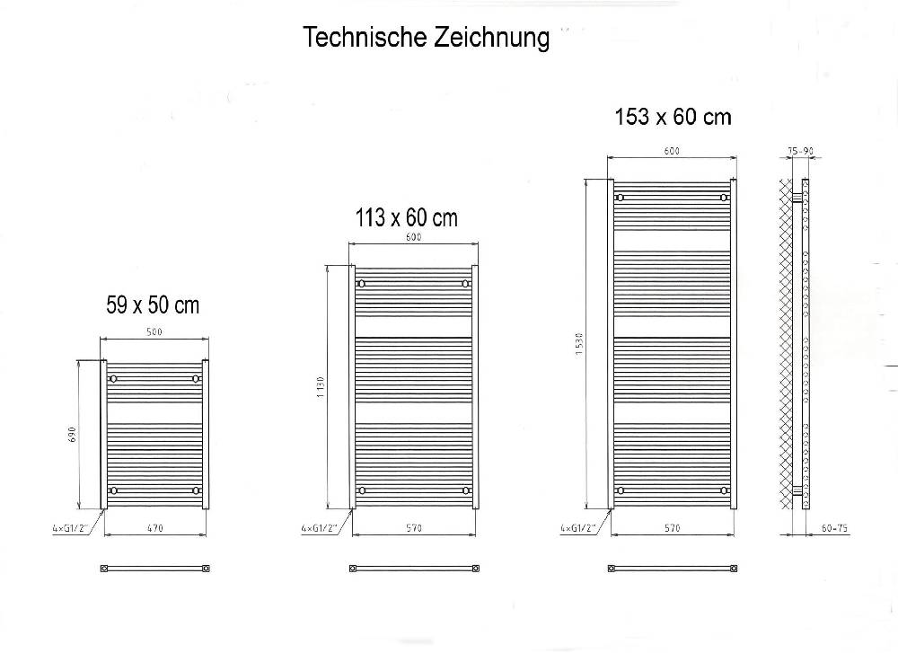 Szagato BADHEIZKÖRPER Design Bremen 3 177x60cm 1450 Watt anthrazit moonstone SZAGATO Handtuchheizkörper Mittelanschluss Handtuchwärmer Mittelanschluss Meist gekauft