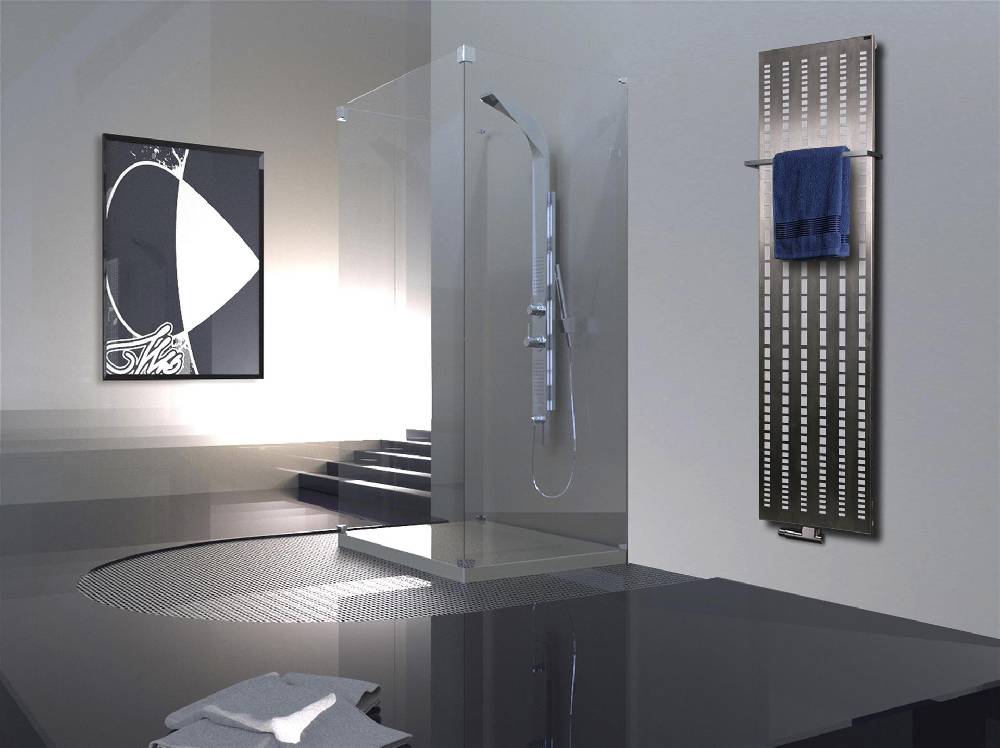 Szagato BADHEIZKÖRPER Design broken Mirror 3 180x47cm 1118 Watt Edelstahl matt +1 Halter 15mm SZAGATO Designheizkörper Handtuchheizkörper mit Mittelanschluss Versandkostenfrei