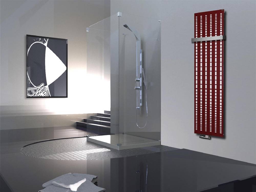 Szagato BADHEIZKÖRPER Design broken Mirror 3 180x47cm 1118 Watt rot +1 Halter 50mm SZAGATO Designheizkörper Handtuchheizkörper Mittelanschluss Handtuchwärmer Begrenztes Angebot