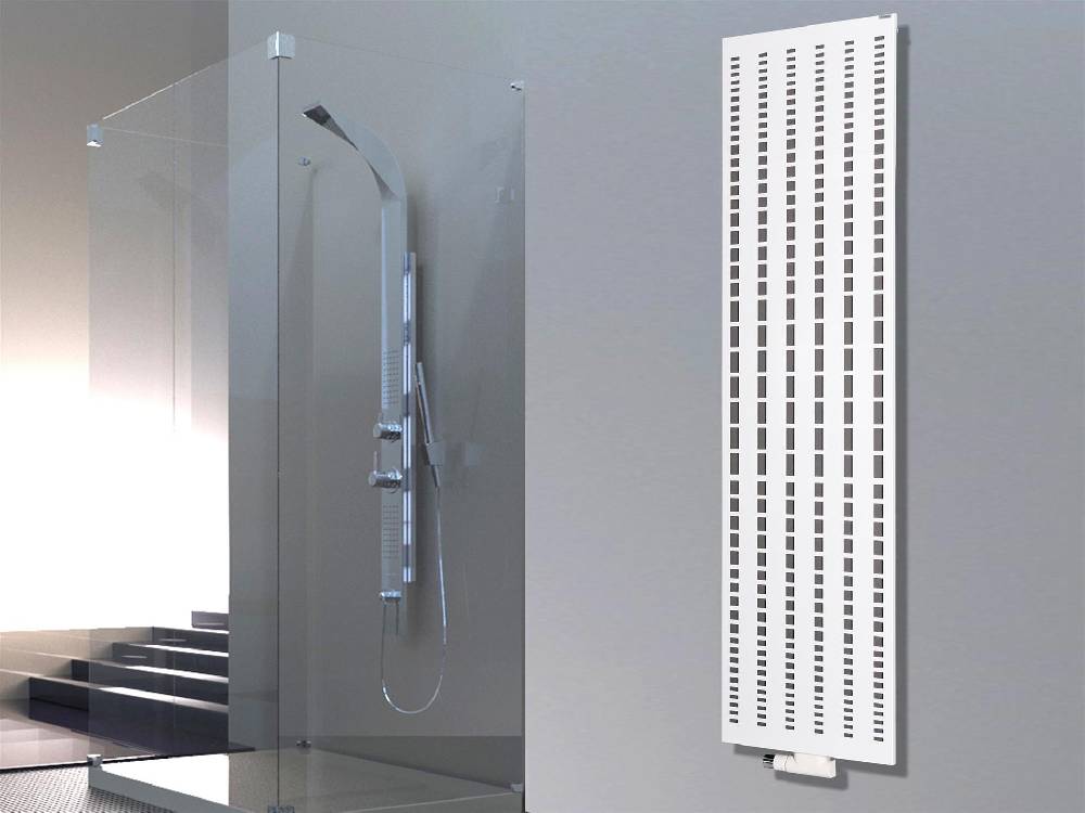 Szagato BADHEIZKÖRPER Design broken Mirror 3 180x47cm 1118 Watt weiß SZAGATO Designheizkörper Handtuchheizkörper mit Mittelanschluss Handtuchwärmer