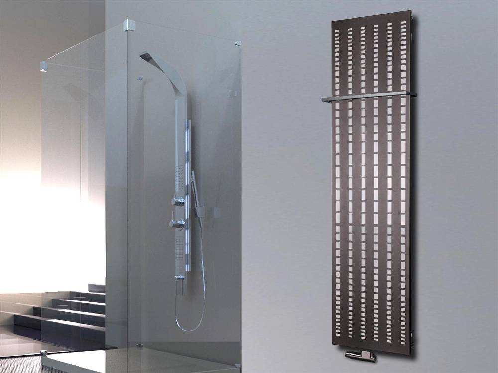 Szagato BADHEIZKÖRPER Design broken Mirror 3 180x47cm 1118Watt anthrazit - moonstone (+1 Halter 15mm) SZAGATO Designheizkörper Mittelanschluss Handtuchwärmer
