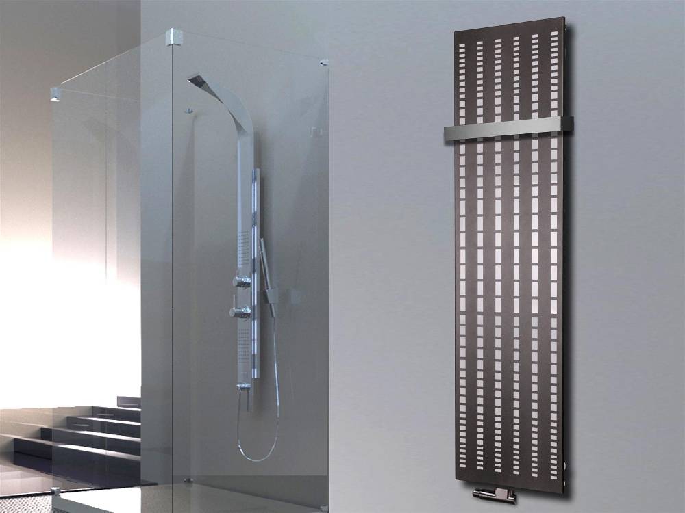 Szagato BADHEIZKÖRPER Design broken Mirror 3 180x47cm 1118Watt anthrazit - moonstone (+1 Halter 50mm) SZAGATO Designheizkörper Mittelanschluss Handtuchwärmer