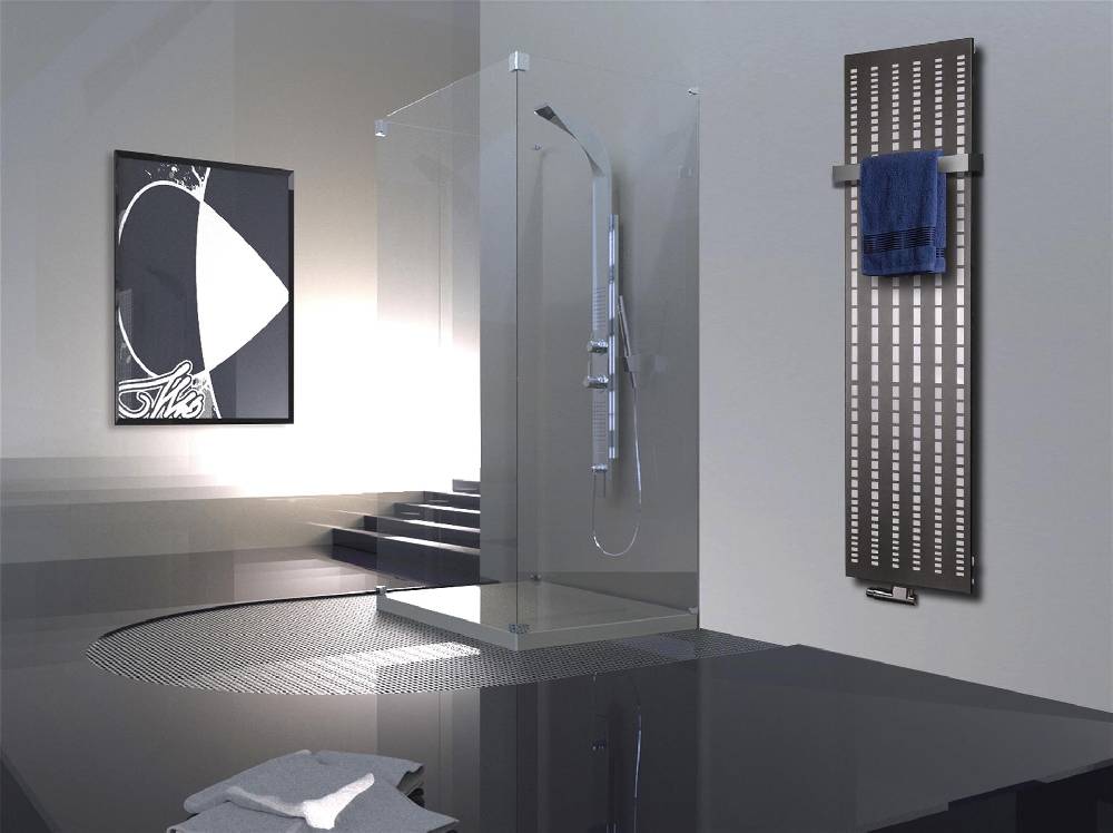 Szagato BADHEIZKÖRPER Design broken Mirror 3 180x47cm 1118Watt anthrazit - moonstone (+1 Halter 50mm) SZAGATO Designheizkörper Mittelanschluss Handtuchwärmer Weihnachtsangebot