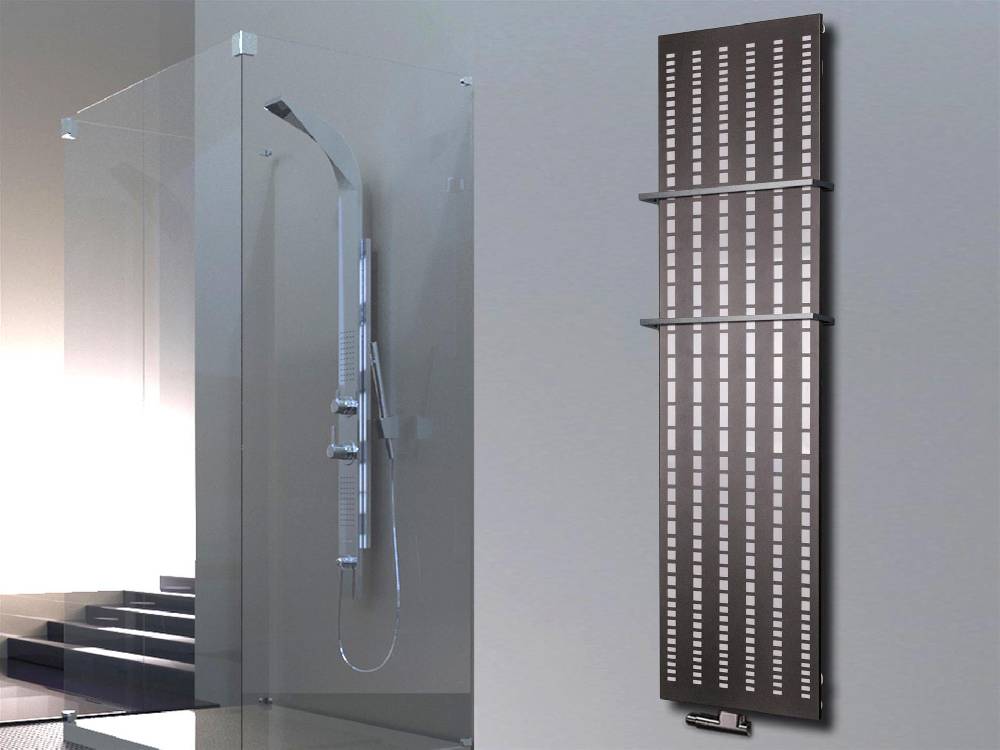 Szagato BADHEIZKÖRPER Design broken Mirror 3 180x47cm 1118Watt anthrazit - moonstone (+2 Halter 15mm) SZAGATO Designheizkörper Mittelanschluss Handtuchwärmer