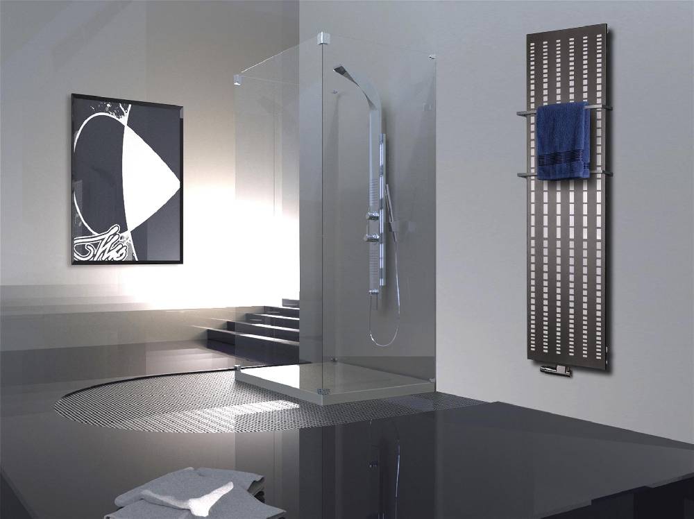 Szagato BADHEIZKÖRPER Design broken Mirror 3 180x47cm 1118Watt anthrazit - moonstone (+2 Halter 15mm) SZAGATO Designheizkörper Mittelanschluss Handtuchwärmer Osterangebot