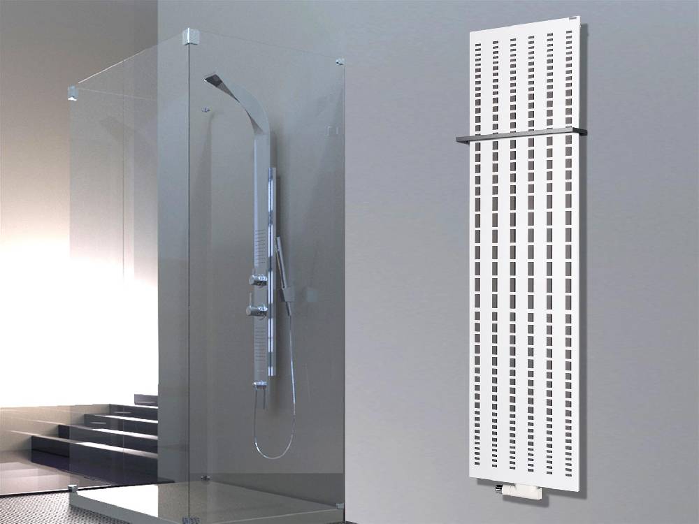 Szagato BADHEIZKÖRPER Design broken Mirror 3 180x47cm 1118Watt weiß +1 Halter 15mm SZAGATO Designheizkörper Handtuchheizkörper Mittelanschluss Handtuchwärmer