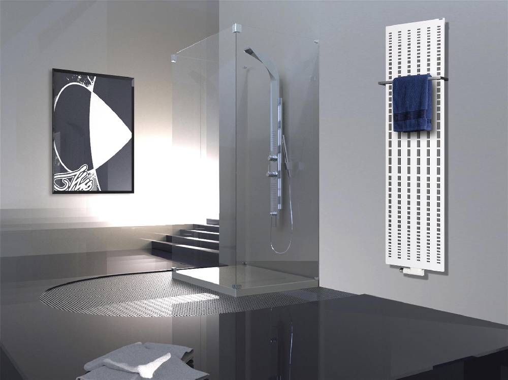 Szagato BADHEIZKÖRPER Design broken Mirror 3 180x47cm 1118Watt weiß +1 Halter 15mm SZAGATO Designheizkörper Handtuchheizkörper Mittelanschluss Handtuchwärmer Lagerräumung